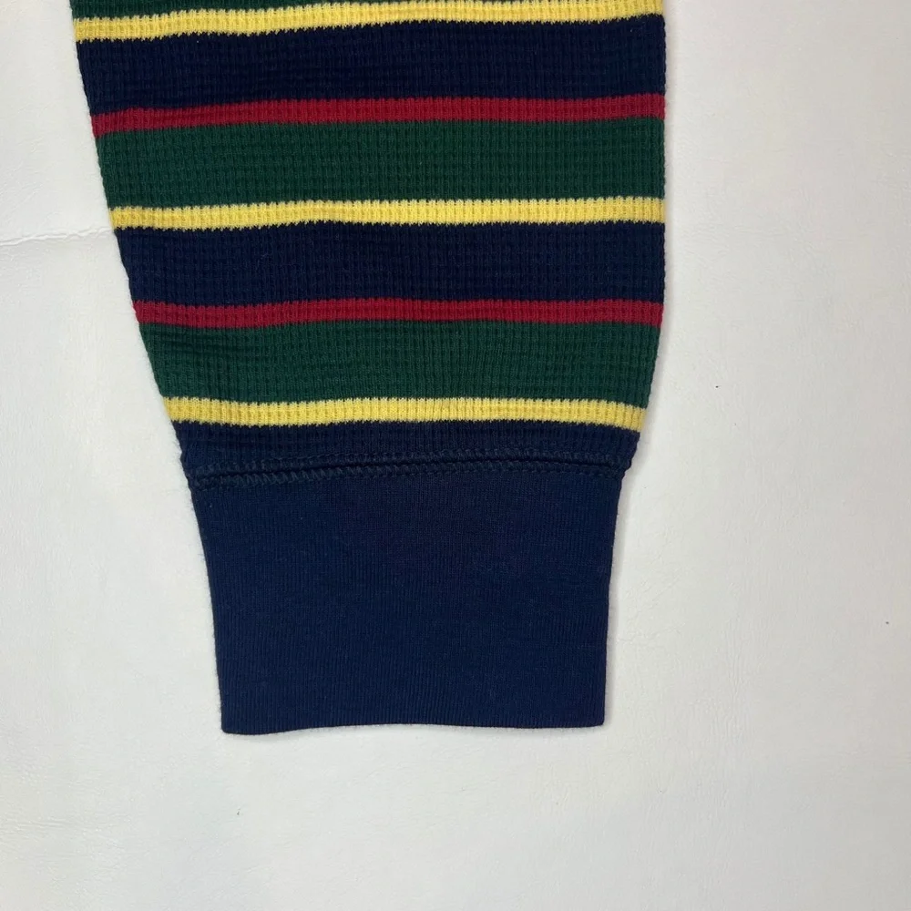 NWT POLO RALPH LAUREN Sleepwear‎ Waffle Knit Crew Neck Logo Embroidered Striped